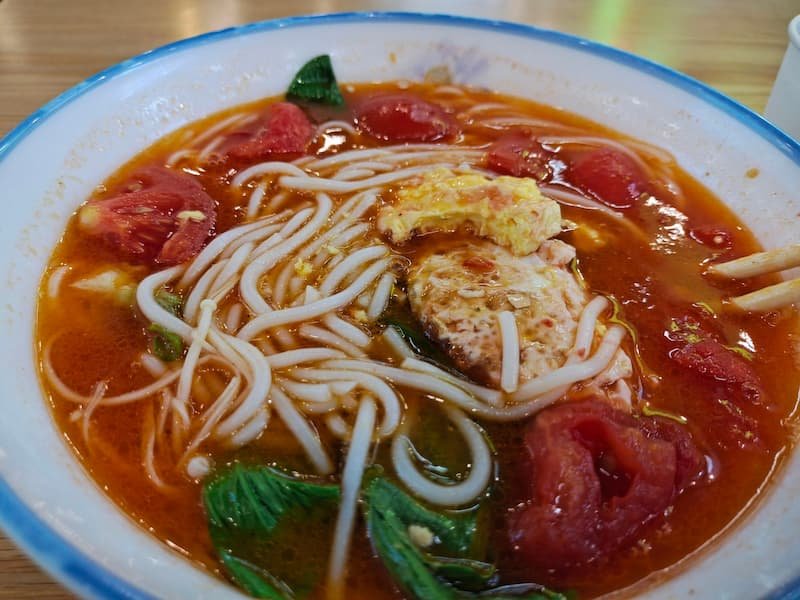 Bowl of bun rieu cua in Hanoi