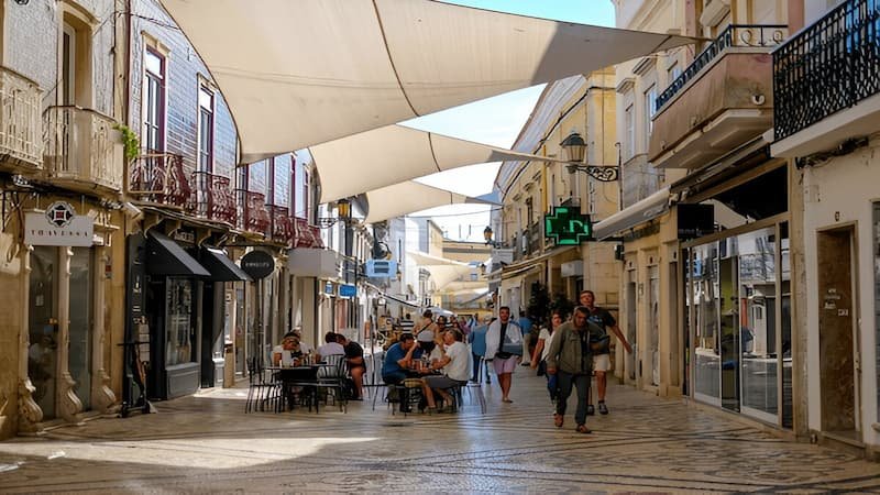 Faro old town cafe, a hub in the Best Cities in Portugal for Digital Nomads.