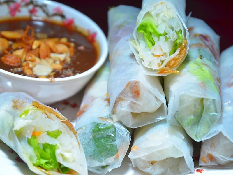 Fresh summer rolls (goi cuon) in Hanoi