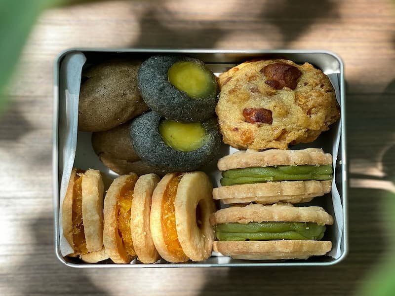 Assortment of vegan pastries and baked goods from La Studio