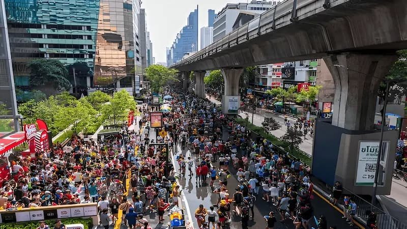 Songkran Water Festival Splash Celebration