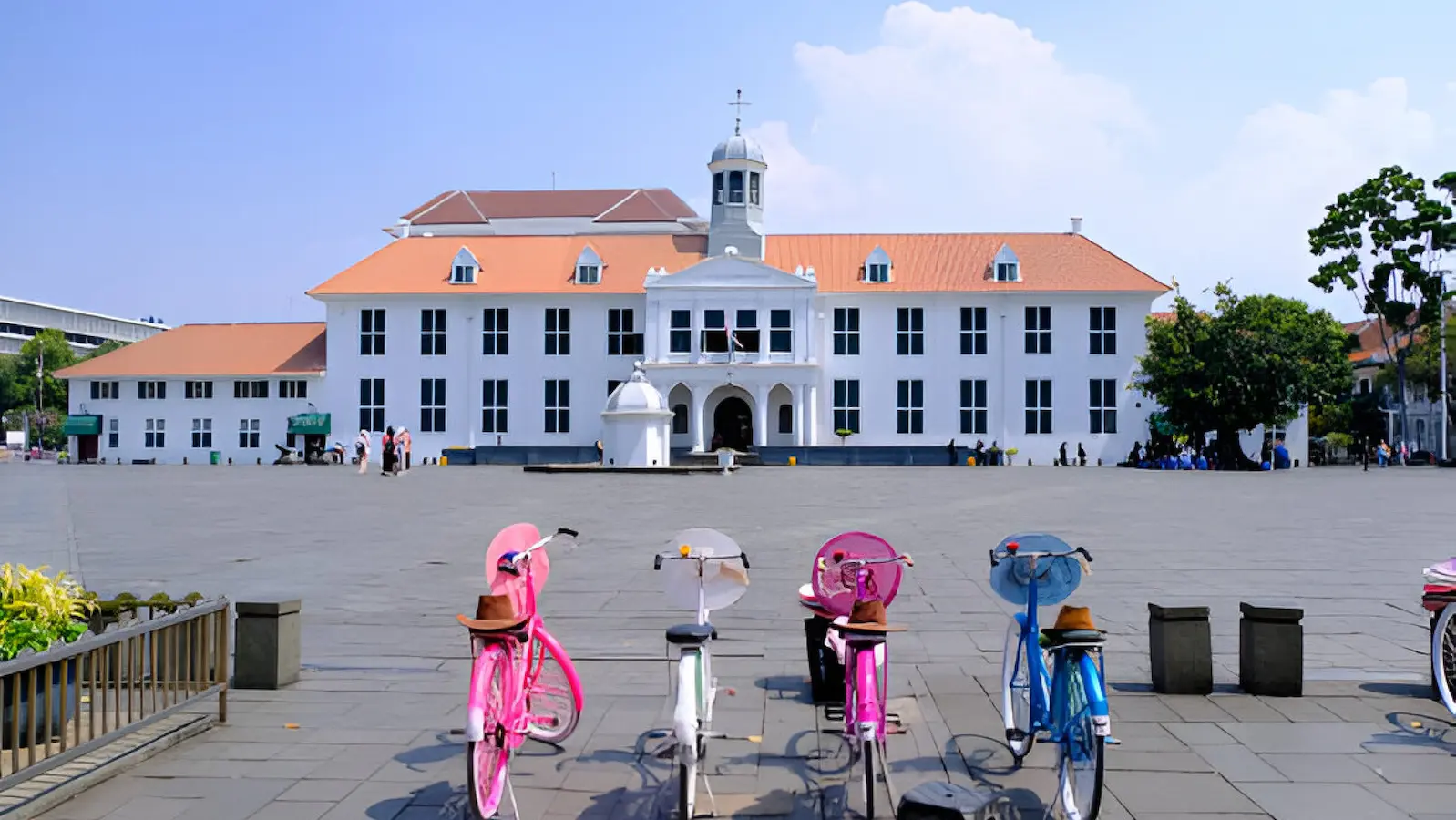 Colourful bikes at Fatahillah Square, the heart of Jakarta's Old Town.