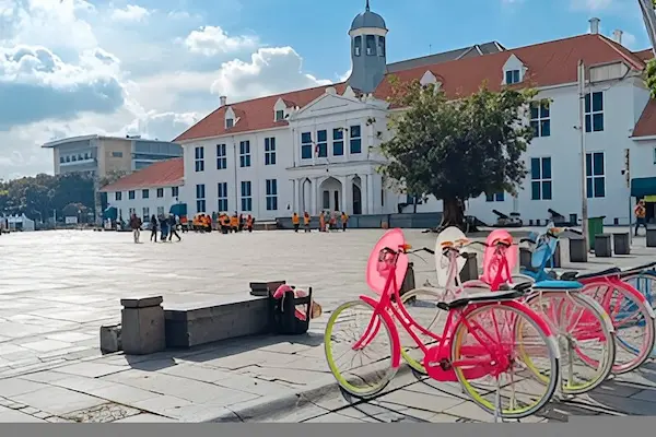 Jakarta Old Town (Kota Tua) with historic Dutch colonial buildings