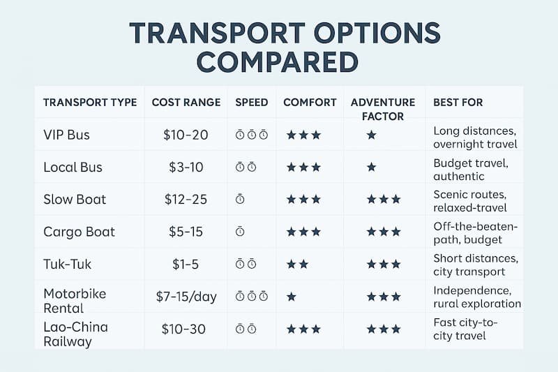 Transport Options Compared
