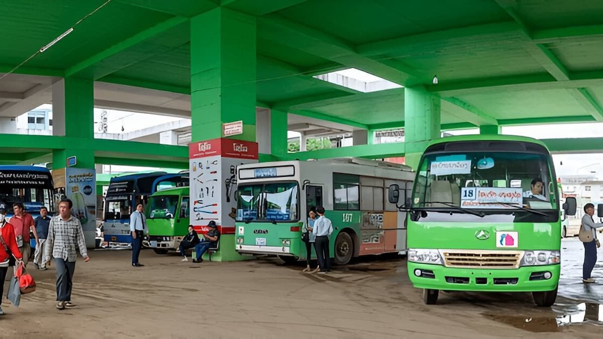Travelling through Loas by Bus